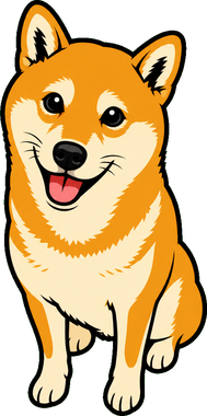 犬をポップイラストにした見本