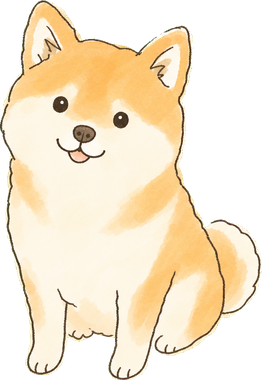 犬をゆるかわ手描きにした見本
