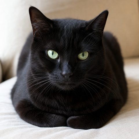 LINEスタンプの元にした黒猫の写真