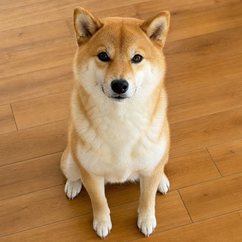 元の写真：正面を向いた柴犬